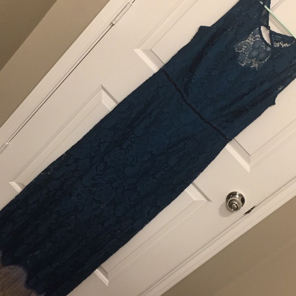 Turquoise form fitting dress